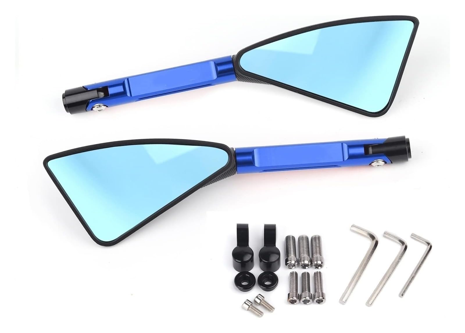 Motorrad Rückspiegel Für K&awasaki Z900 Z1000 Z800 Z750 Z650 Z300 Z250 Z125 Dekoration Universal Motorradspiegel CNC Seitenrückspiegel(Blue Big-mirror) von VPLPEREQAK