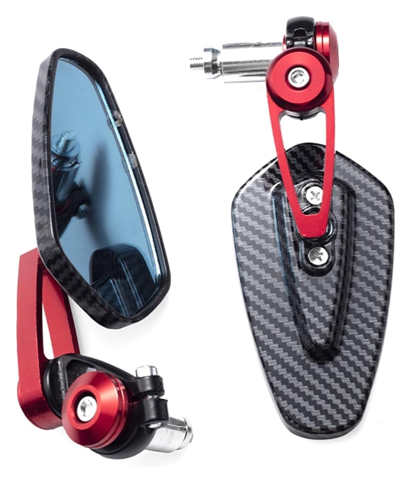 Motorrad Rückspiegel Für Y&amaha YZF R1 R3 R6 R25 Dekoration Motorrad Lenker Rückspiegel 22mm(Red) von VPLPEREQAK