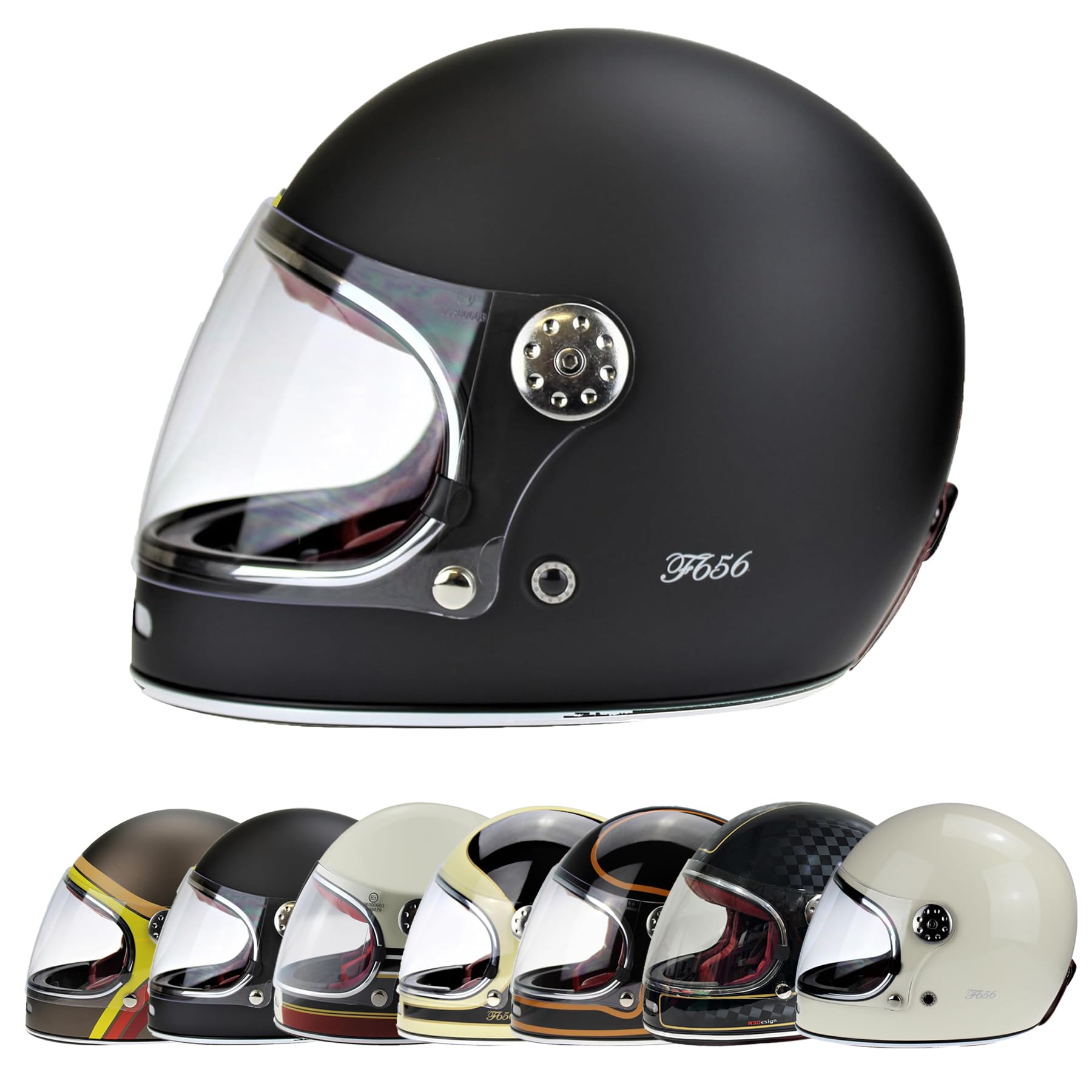 VPR F656 Motorbike Helmets - ECE 22.06 Approved Motorcycle Helmet Full Face Helmet Motorbike Adult Men and Women Touring Bike Safety Wear Racing Helmet von VPR