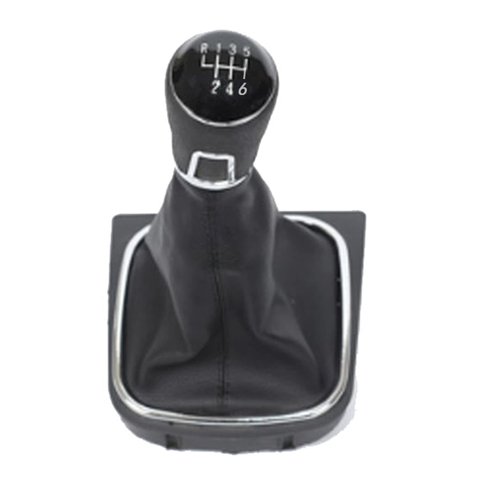 VPVEPHMKK Chrom-Leder-Auto-Umschaltgetriebe-Knopfhebel-Gaiter-Boot-Abdeckung Fit for Vw. Passt for EOS 2009 2010 2011 2012 2013 2013 Schaltknauf(6 speed black line) von VPVEPHMKK