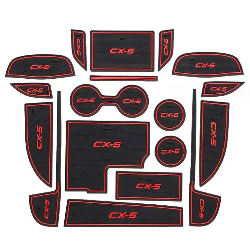 Car Door Slot Pad Mat Für CX-5 2017-2022 Red Auto Tür Groove Mat Cup Armlehne Storage Pad von VPofhHF