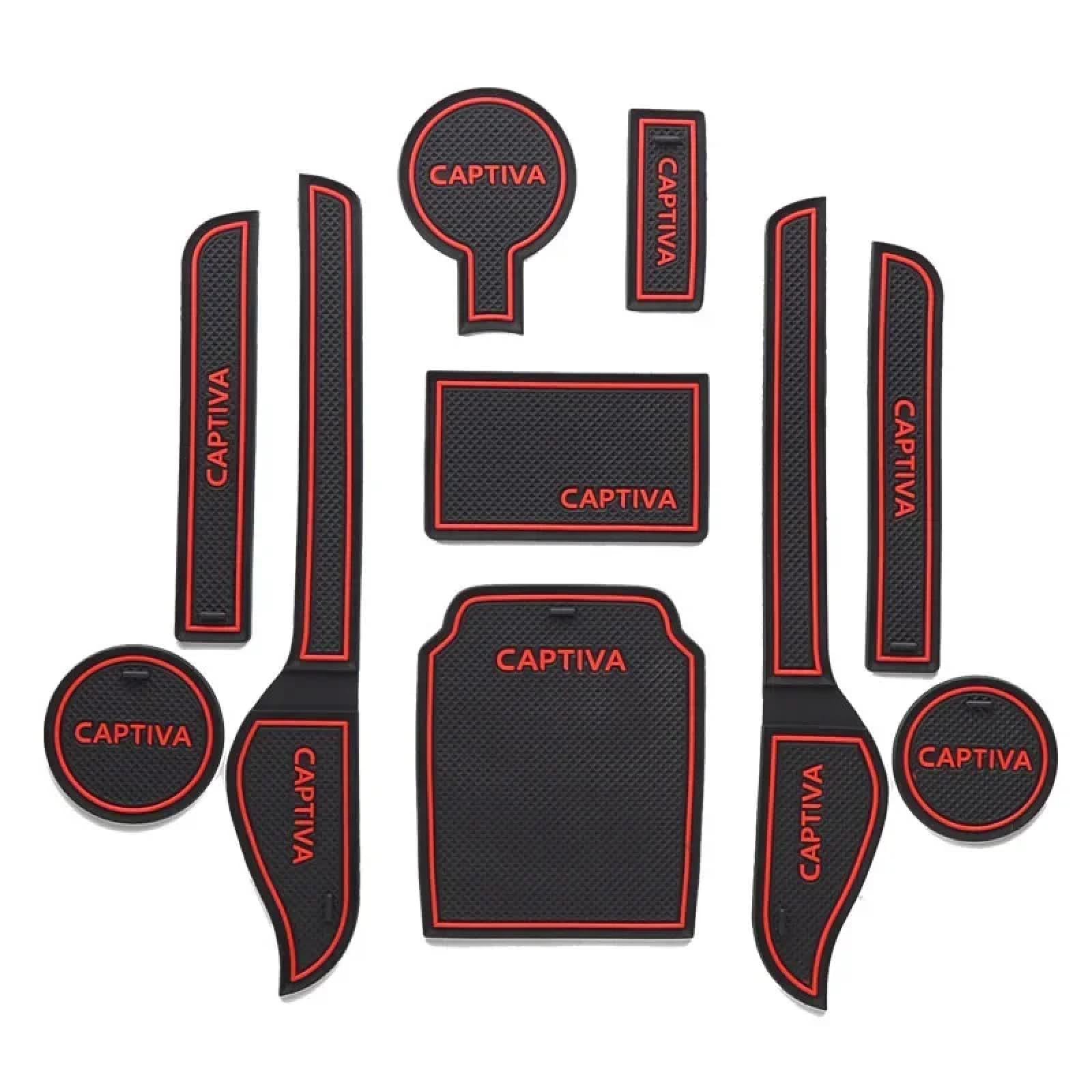 Car Door Slot Pad Mat Für Captiva 2011-2017 Red Auto Gate Slot Pad Cup Armlehne Storage Pad von VPofhHF