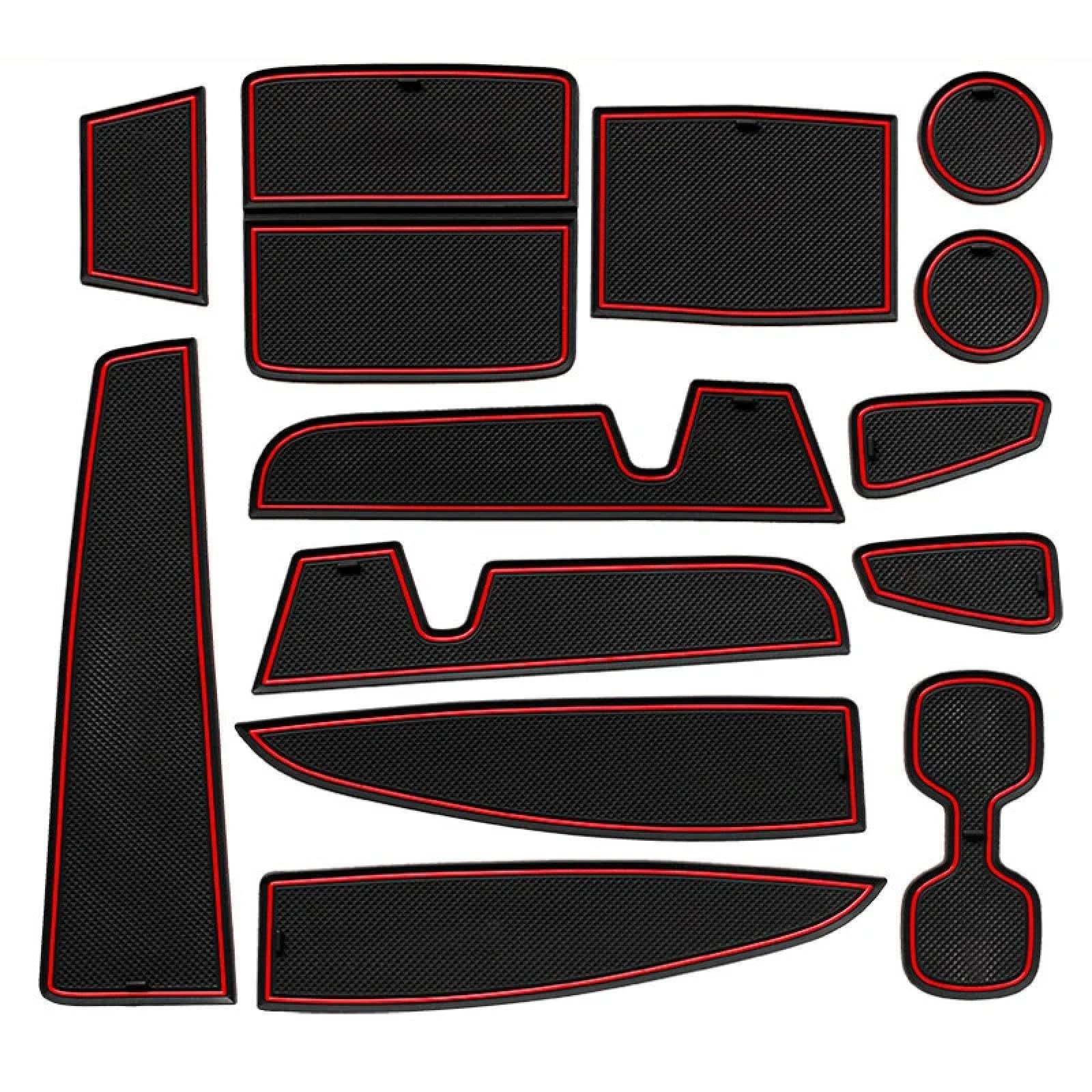 Car Door Slot Pad Mat Für Corolla E210 2019-2023 Hybrid Red Auto Tür Slot Pad Matte Anti-Rutsch von VPofhHF