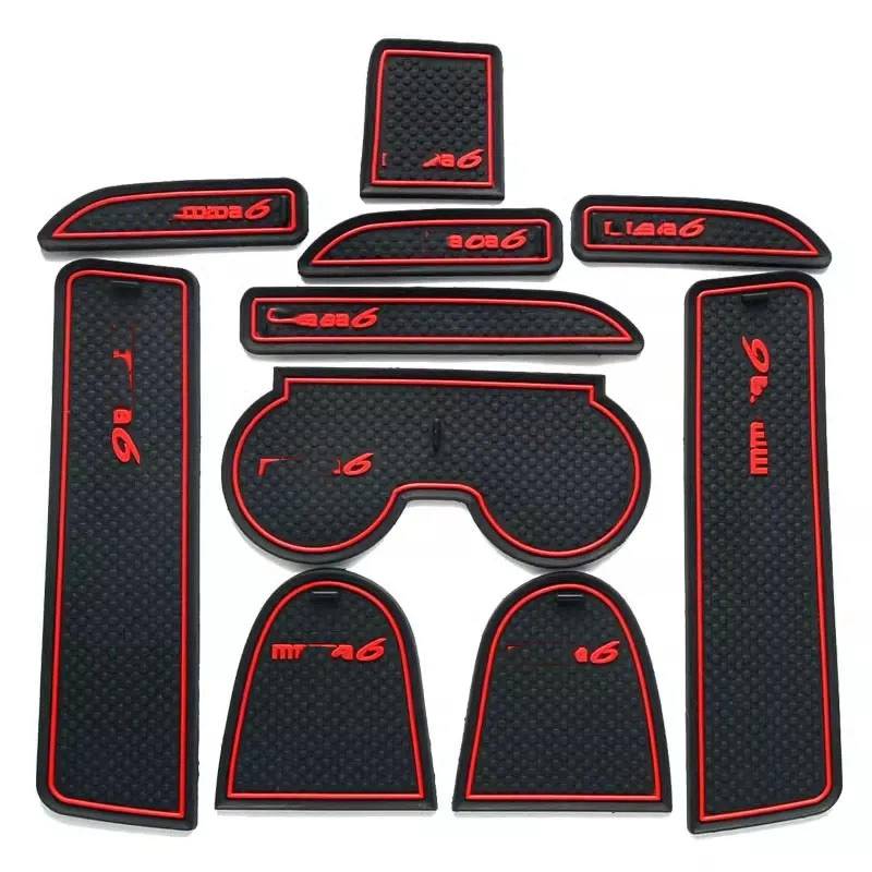 Car Door Slot Pad Mat Für EZ-6 2003-2005 Red Auto Gate Slot Pad Cup Armlehne Storage Pad von VPofhHF