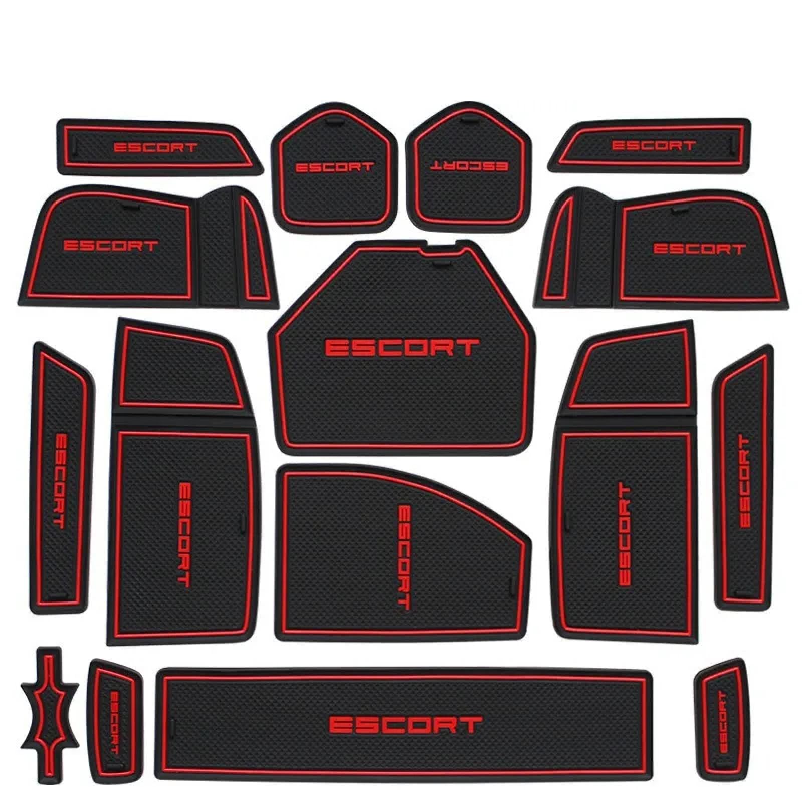 Car Door Slot Pad Mat Für Escort 2021 16pcsred Auto Tür Groove Mat Cup Matte von VPofhHF