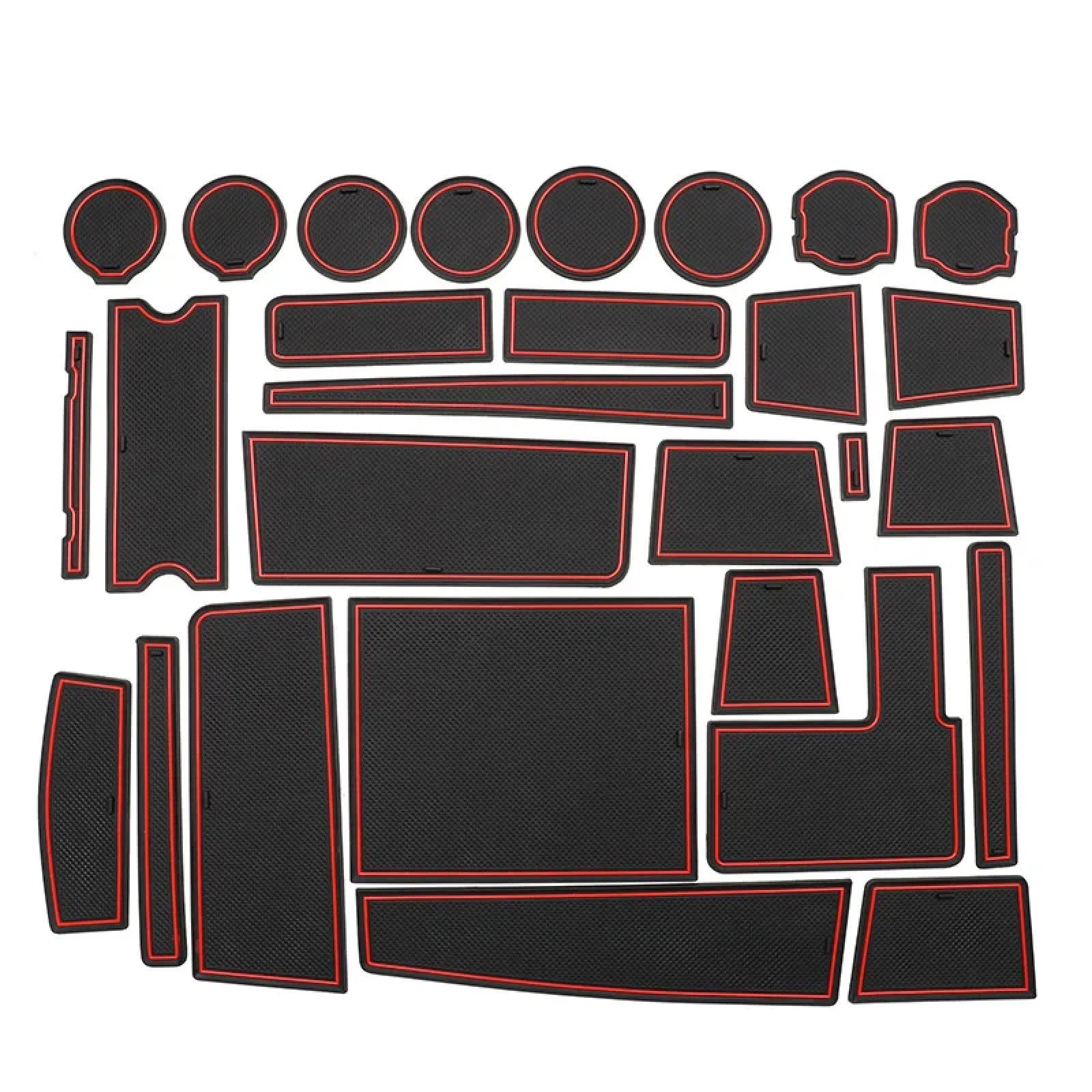 Car Door Slot Pad Mat Für Explorer 2020-2022 Red rutschfeste Tür Groove Pad Gummi Untersetzer von VPofhHF