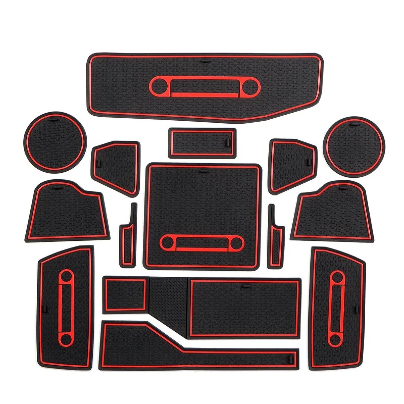 Car Door Slot Pad Mat Für FJ Cruiser XJ10 2007~2022 RED rutschfeste Tür Groove Pad Gummi Untersetzer von VPofhHF