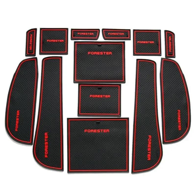 Car Door Slot Pad Mat Für Fürester 2009-2012 Red Auto Gate Slot Pad Cup Armlehne Storage Pad von VPofhHF