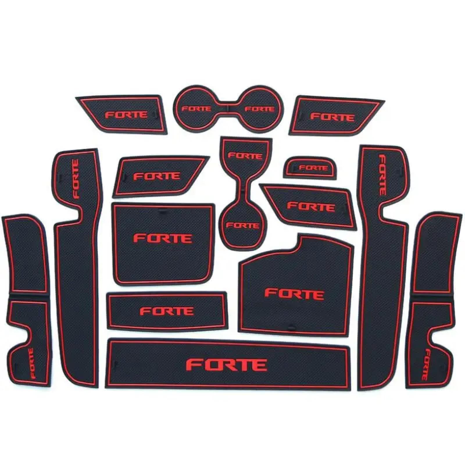 Car Door Slot Pad Mat Für Fürte 2018-2019 Red Auto Tür Groove Mat Anti-Dirty Pad von VPofhHF