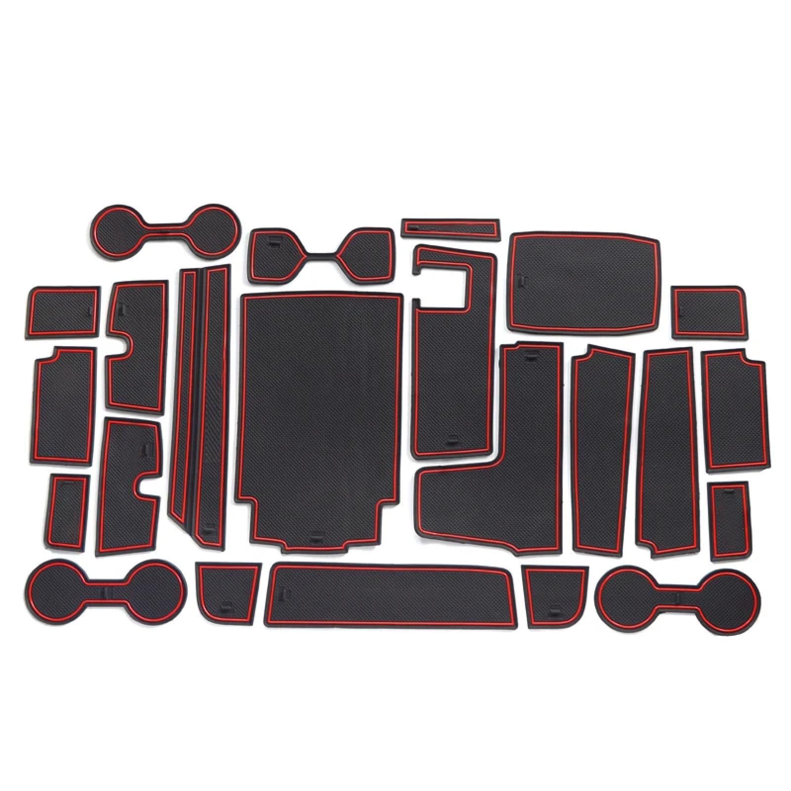 Car Door Slot Pad Mat Für Highlander XU70 Kluger Hybrid 2020-2023 Red Auto Anti-Rutsch Tür Nut Matten von VPofhHF