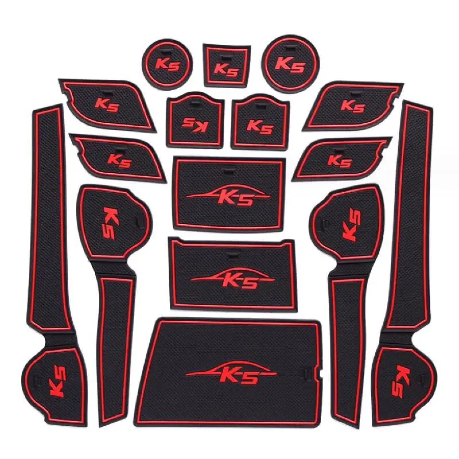 Car Door Slot Pad Mat Für K5 2016-2019 Red Gate Slot Cup Armlehne Storage Pad Anti-Rutsch Matte von VPofhHF