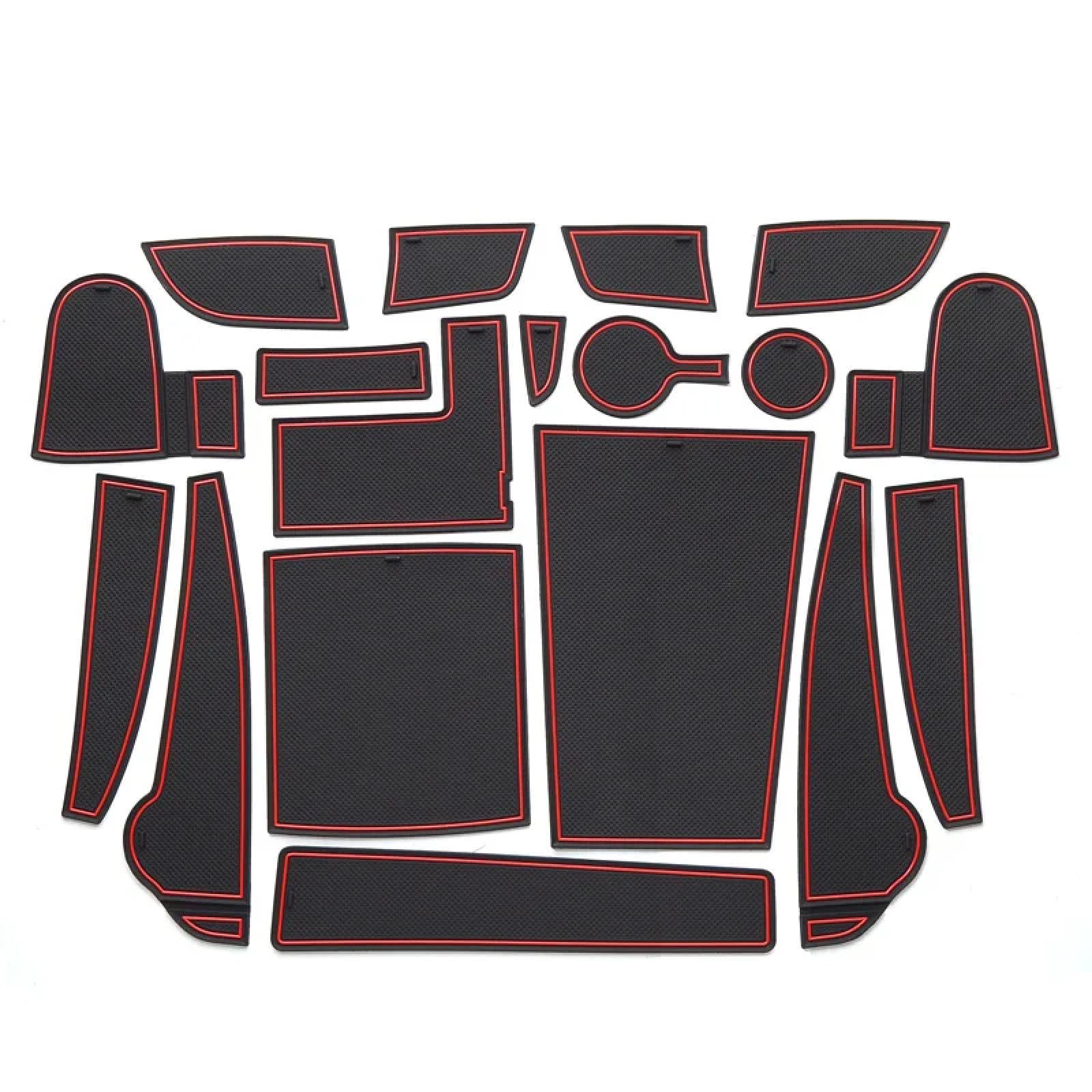 Car Door Slot Pad Mat Für Kona EV Elektro My 2020-2022 Electric RED rutschfeste Tür Groove Pad Gummi Untersetzer von VPofhHF