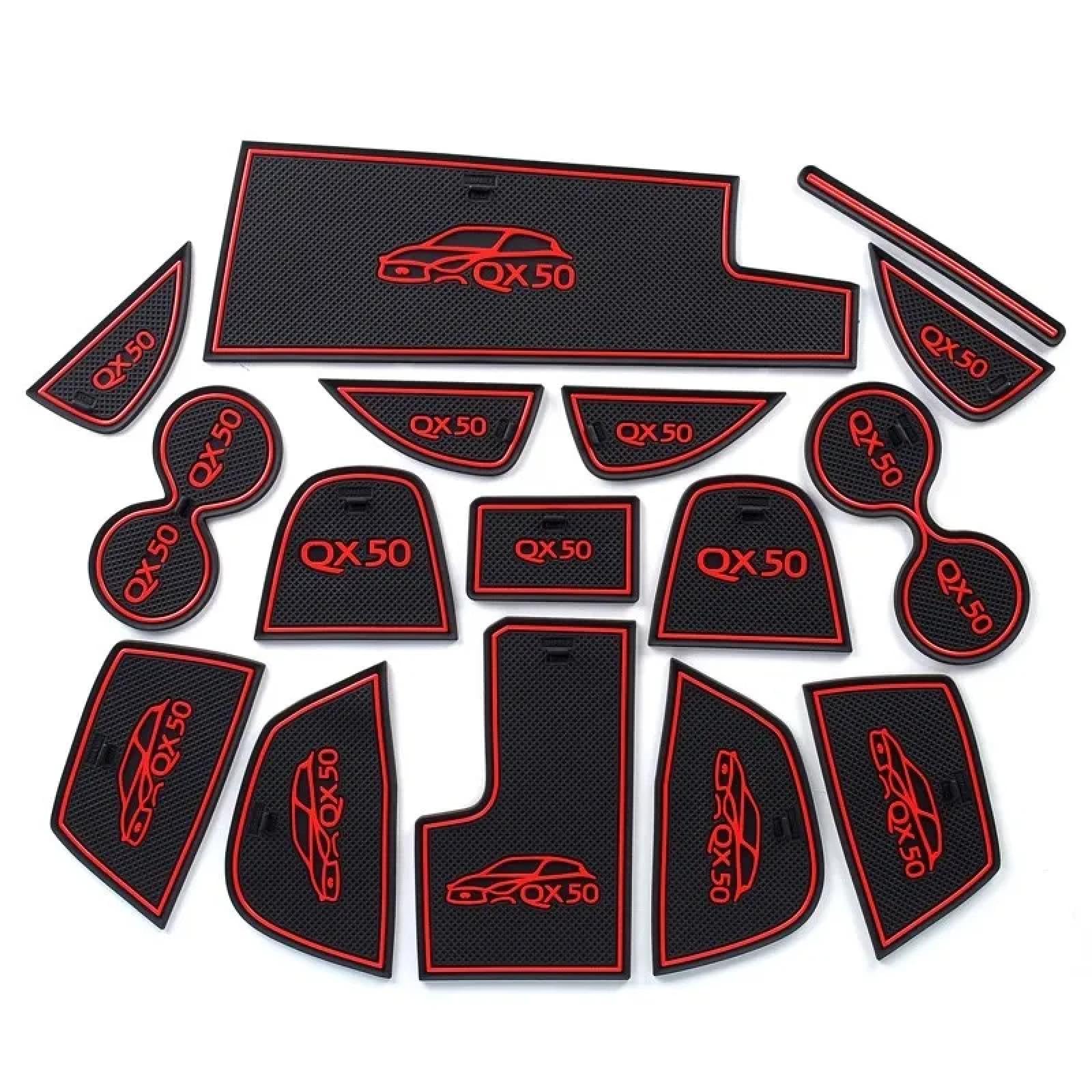 Car Door Slot Pad Mat Für QX50 2018-2020 Red Auto Anti-Schmutz Pad Tür Nut von VPofhHF