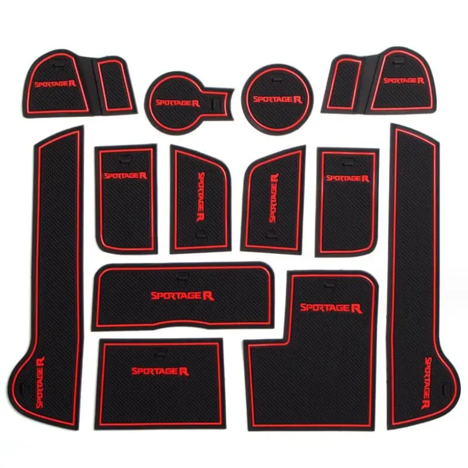 Car Door Slot Pad Mat Für Sportage R 2010-2016 Red Auto Anti-Schmutz Pad Tür Nut von VPofhHF