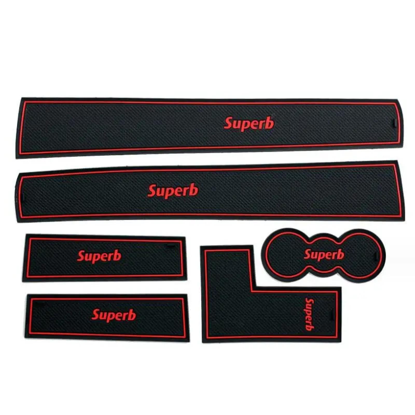 Car Door Slot Pad Mat Für Superb 2009-2015 Red Auto Anti-Schmutz Pad Tür Nut von VPofhHF