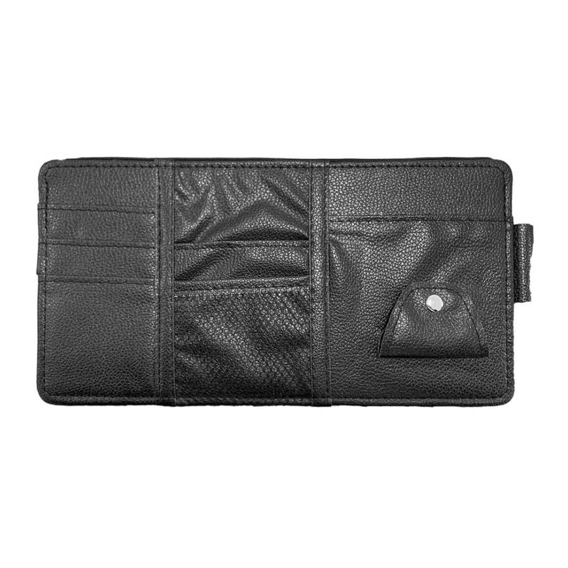 Auto Sonnenblende Organizer, Auto Sun Visor Organizer, Reißverschluss Sonnenblende Tasche, Auto Interieur Leder Zubehör, Auto Aufbewahrungstasche, für Aufbewahrung von Bankkarten, Sonnenbrillen von VQEOEOT