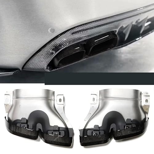 1 Paar Quad Carbon Fiber Exhaust Tip Compatible mit Benz W205 C200 C260 C300 C63 2019 2020 2021 2022 Muffler Tip Exhaust System Nozzzle(Matte) von VQJRZKPMX