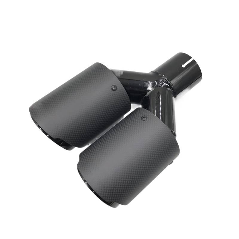 1PCS 63MM IN 89MM OUT Dual Carbon Fiber + Stainless Steel Exhaust Tip Exhaust Pipe Muffler Matt Black Exhaust Tip(63MM IN-76MM OUT) von VQJRZKPMX