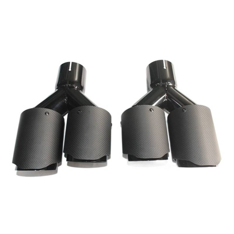 2PCS Dual Version Inlet63mm-outlet89mm Compatible With Carbon Fiber Exhaust Tip Matt Black Color Exhaust Pipe Muffler(76MM IN-101MM OUT) von VQJRZKPMX