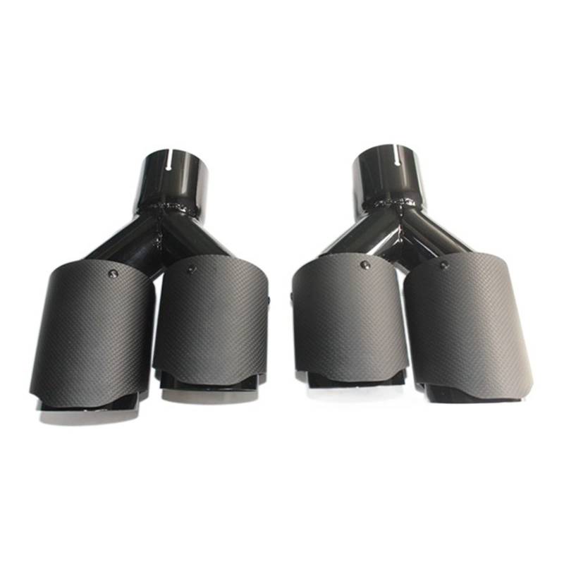 2PCS Inlet63mm-outlet89mm Compatible With Carbon Fiber Exhaust Tip Matt Black Color Exhaust Pipe Muffler(63MM IN-76MM OUT) von VQJRZKPMX