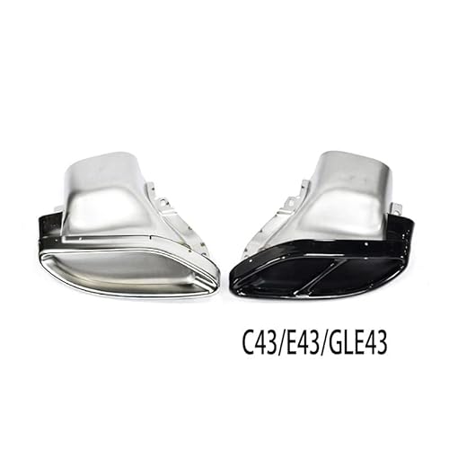 Auto Auspuff Endschalldämpfer Endrohr TailTips Kompatibel mit Mercedes Kompatibel mit Benz W205 C-Klasse C180 C200 C250 C300 C450 GLE43 W212(Silver) von VQJRZKPMX