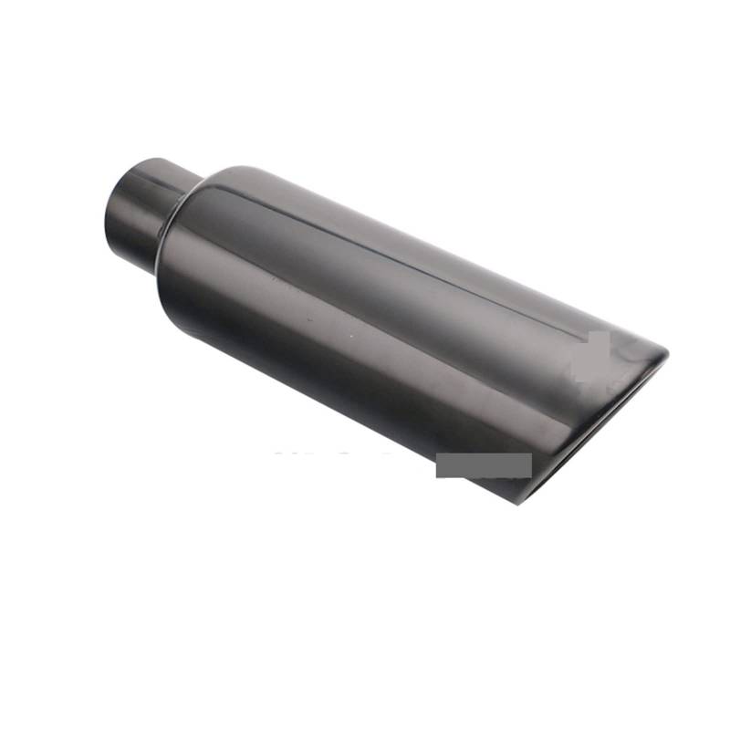 Auto Auspuffblende Edelstahl Schnittstelle 63mm abgewinkelt Oval Auspuff 102mm Schalldämpfer Auto Endschalldämpfer Schwarz Düse von VQJRZKPMX