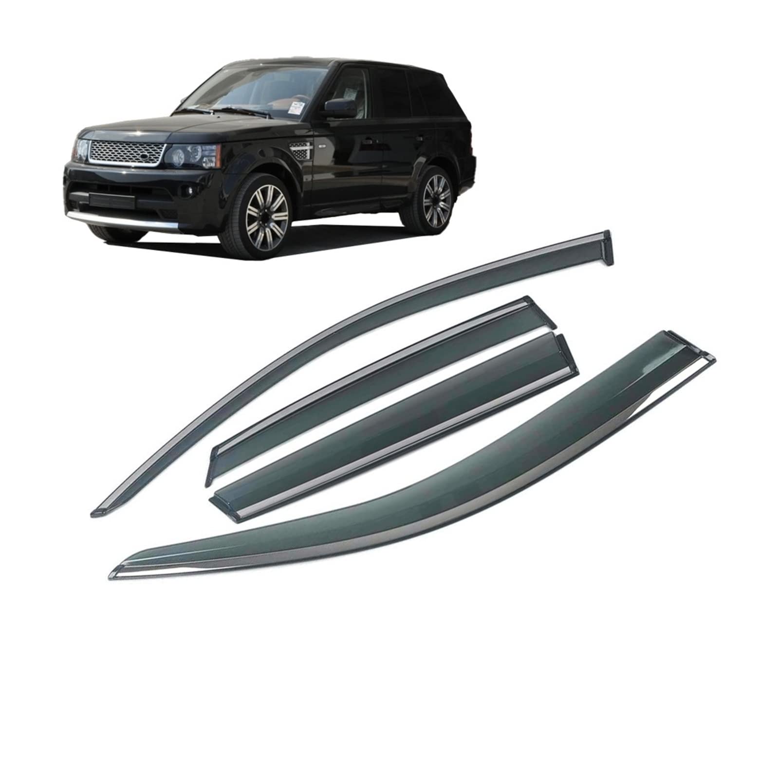 Autofenster Sonne Regenschutz Visiere Schild Schutz Deflektor Abdeckung Aufkleber Kompatibel mit Land Rover Kompatibel mit Range Rover Sport L320 L494 2005-2022(For L494 14-22) von VQJRZKPMX