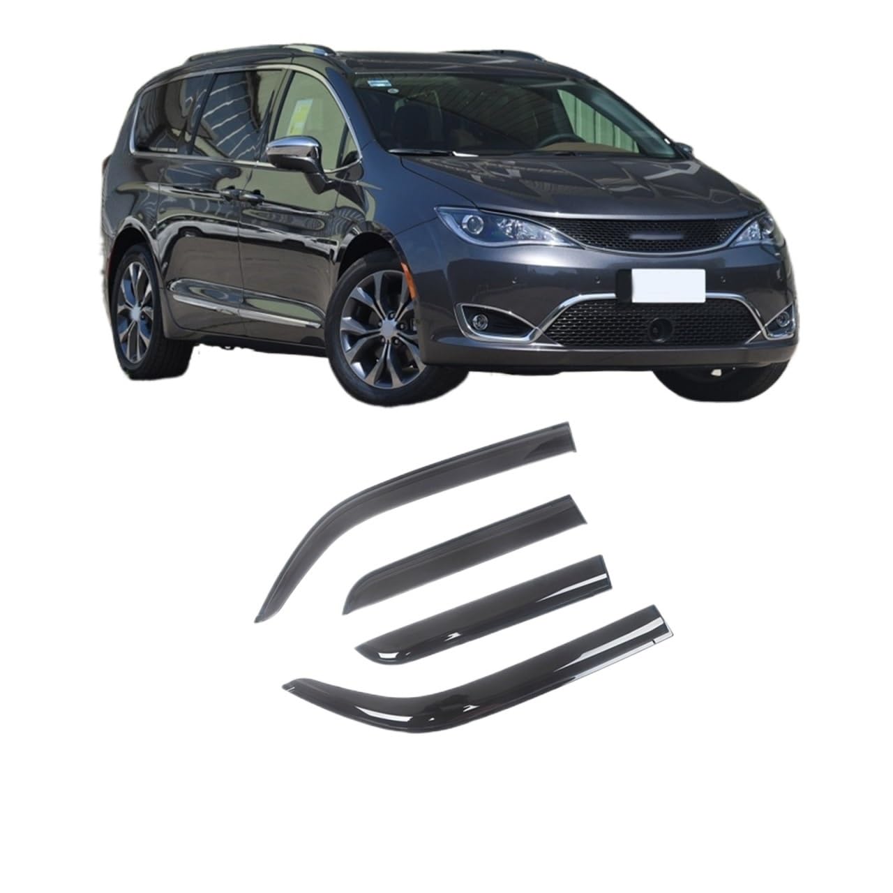 Car Side Window Visor Guard Vent Awnings Shelter Compatible With Chrysler Pacifica 2004 2005 2006 2007 2008 2009 2017-2018 Black Tinted(For PACIFICA 17-18) von VQJRZKPMX