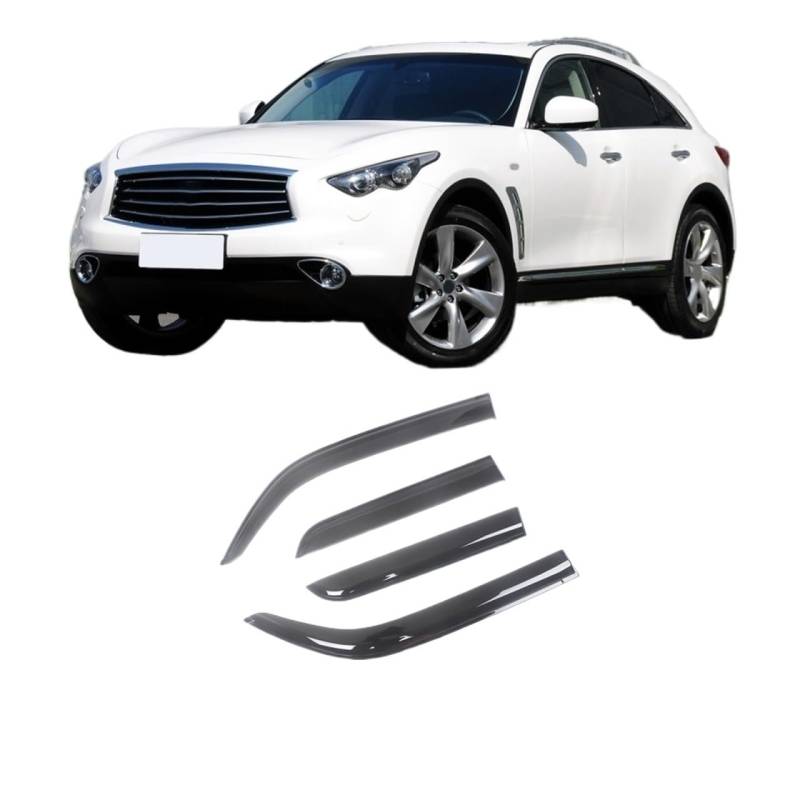 Car Side Window Visor Guard Vent Awnings Shelters Rain Guard Door Ventvisor Compatible With Infiniti FX35 FX37 FX50 2003-2016 Black Tinted(For FX35 37 50 09-13) von VQJRZKPMX