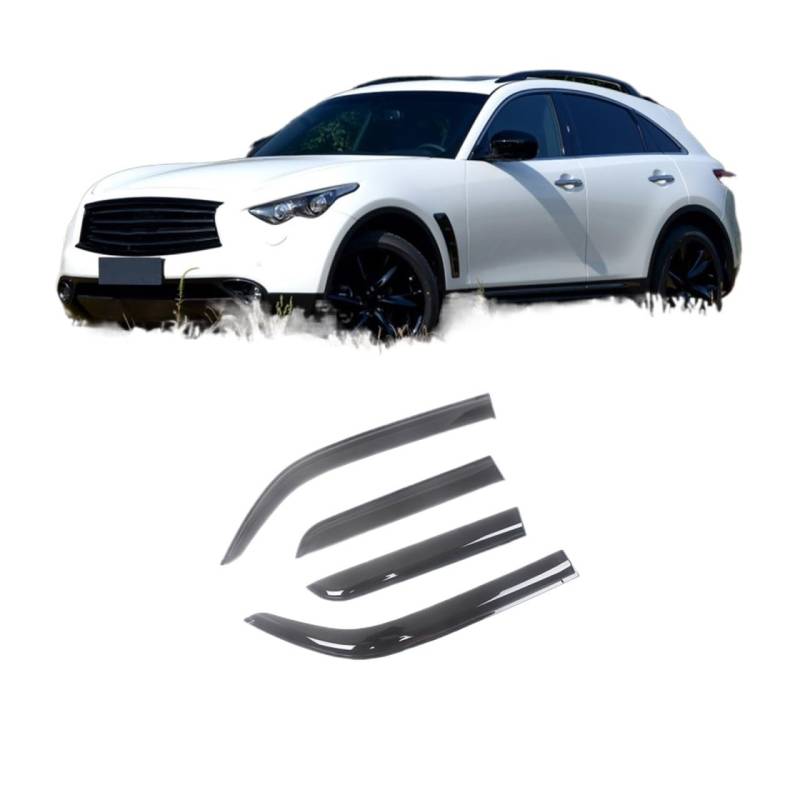 Car Side Window Visor Guard Vent Awnings Shelters Rain Guard Door Ventvisor Compatible With Infiniti FX35 FX37 FX50 2003-2016 Black Tinted(For FX35 37 50 11-16) von VQJRZKPMX