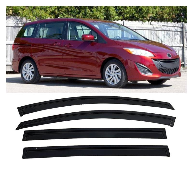 Car Side Window Visor Guard Vent Awnings Shelters Rain Guard Door Ventvisor Compatible With Mazda 5 Premacy 1999-2017 I-MAX Black(For 2010-2017 Year) von VQJRZKPMX