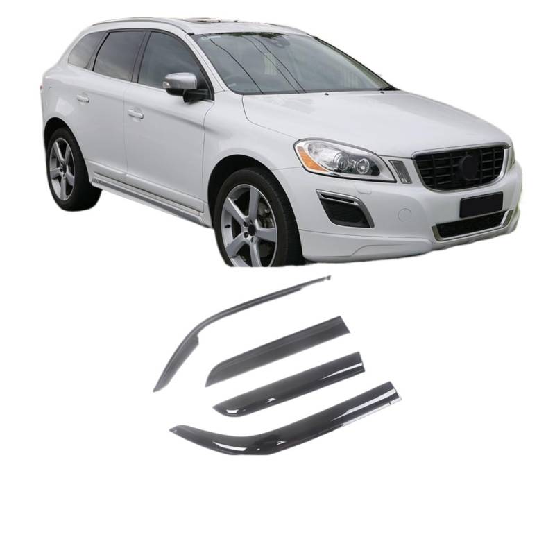 Car Side Window Visor Guard Vent Awnings Shelters Rain Guard Door Ventvisor Compatible With VOLVO XC70 V70 XC60 XC90 C30 Black Tinted(For XC60 2010-2017) von VQJRZKPMX