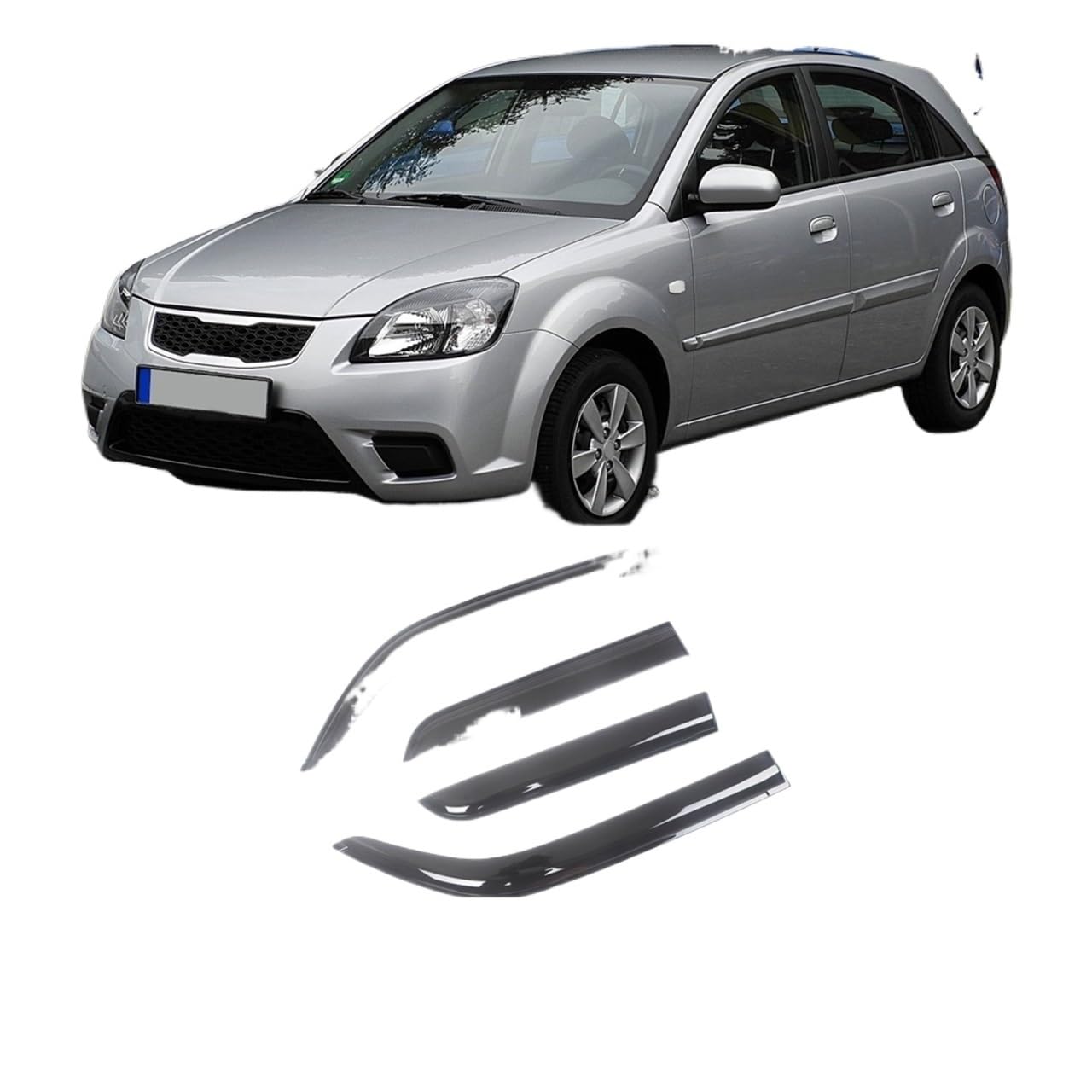 Car Side Window Visor Sun Rain Guard Shade Shield Shelter Protector Cover Trim Accessories Compatible With Kia RIO 2001-2016(For 06-09 HATCHBACK) von VQJRZKPMX