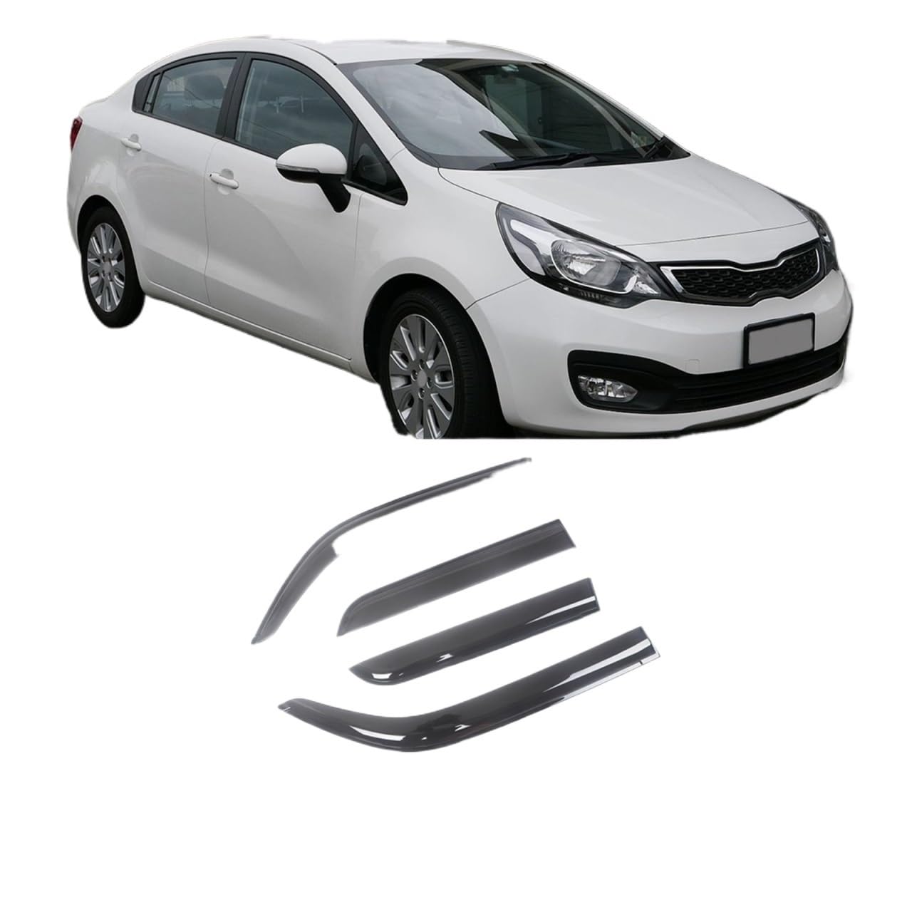 Car Side Window Visor Sun Rain Guard Shade Shield Shelter Protector Cover Trim Accessories Compatible With Kia RIO 2001-2016(For 2012-2016 SEDAN) von VQJRZKPMX