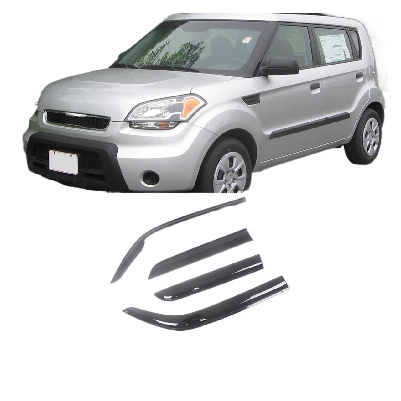 Car Side Window Visor Sun Rain Guard Shade Shield Shelter Protector Cover Trim Accessories Compatible With Kia Soul 2009-2016(For SOUL 2009-2013) von VQJRZKPMX