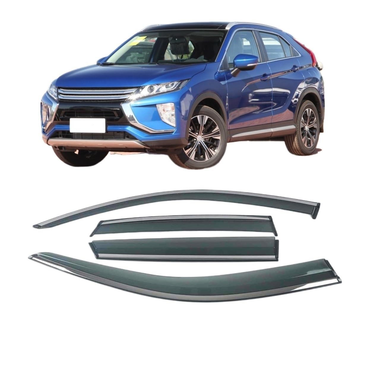 Car Window Rain Visors Shade Shelter Guard Cover Deflectors Compatible With MITSUBISHI Grandis Galant ASX Lancer Eclipse Cross Outlander(For Eclipse Cross) von VQJRZKPMX