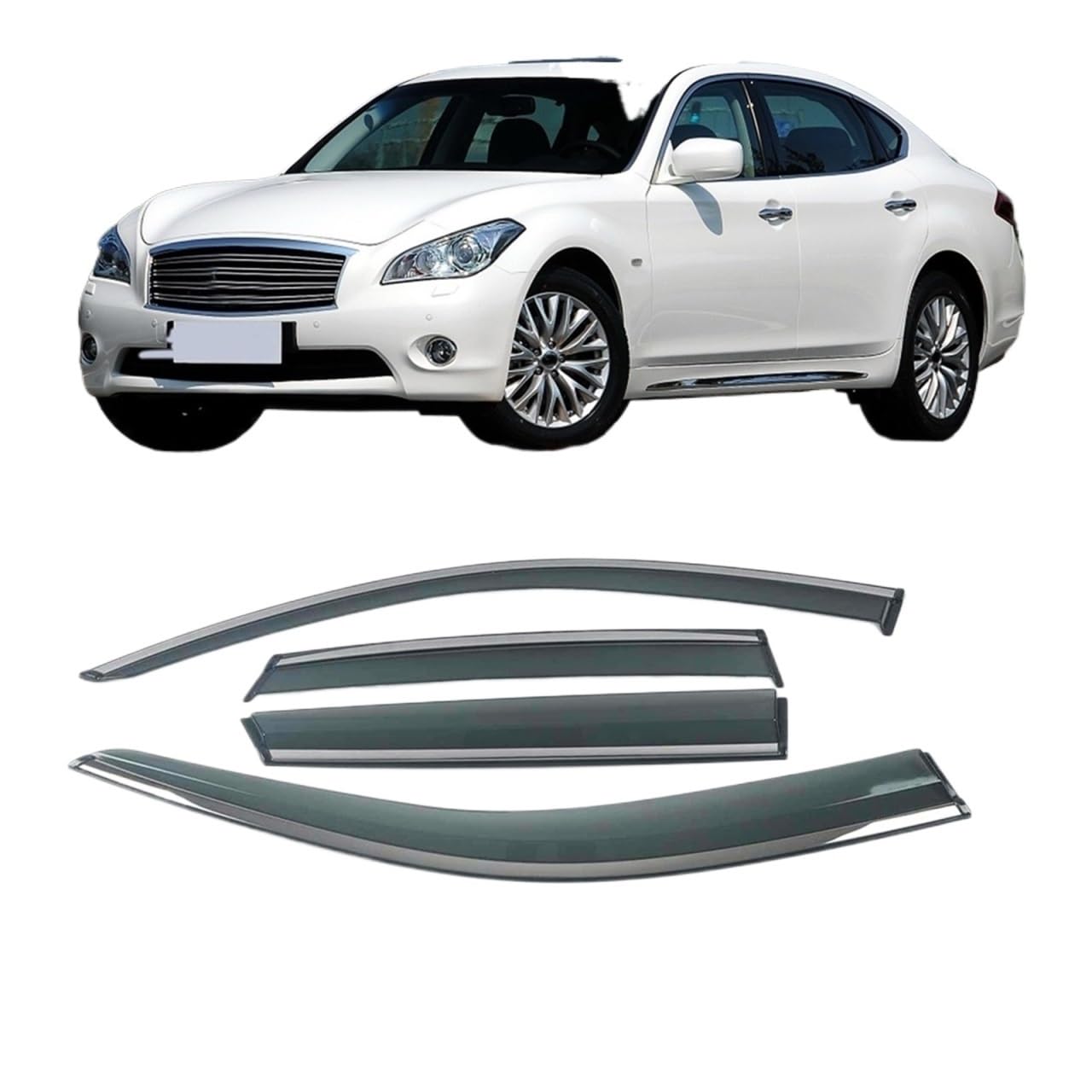 Car Window Sun Rain Shade Visors Shield Awnings Shelters Deflector Cover Trim Compatible With INFINITI QX60 JX35 Q50 QX50 M G(For M(Y51) 2011-2019) von VQJRZKPMX