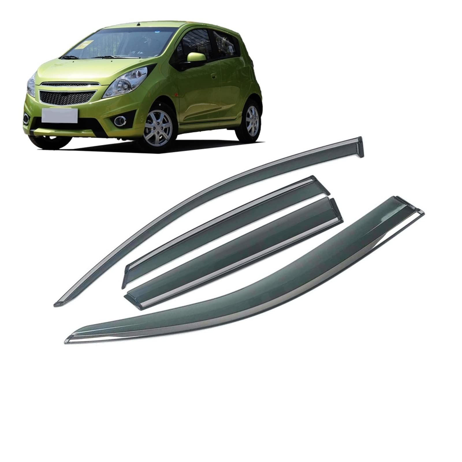 Car Window Sun Rain Shade Visors Shield Shelter Deflector Cover Trim Compatible With SPARK Matiz Beat M300 2010-2015 von VQJRZKPMX