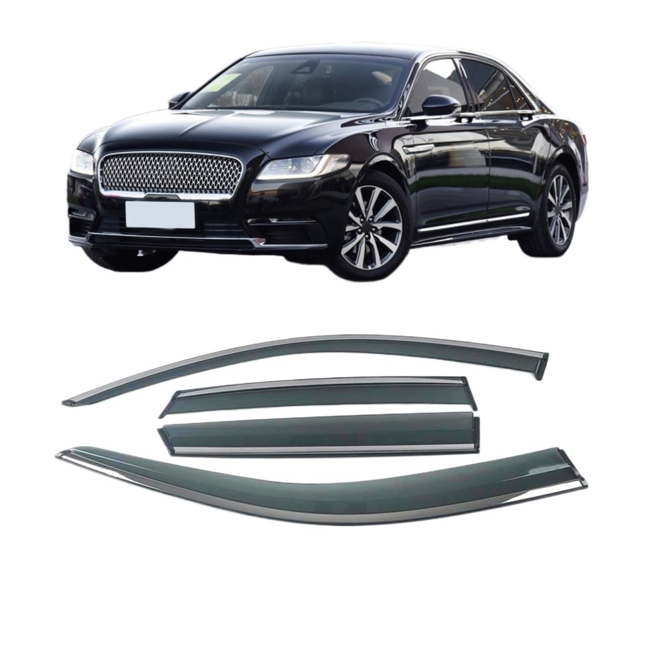 Car Window Sun Rain Shade Visors Shield Shelter Protector Cover Trim Compatible With Lincoln MKC MKX Compatible With Continental 2013-2020(For Continental) von VQJRZKPMX