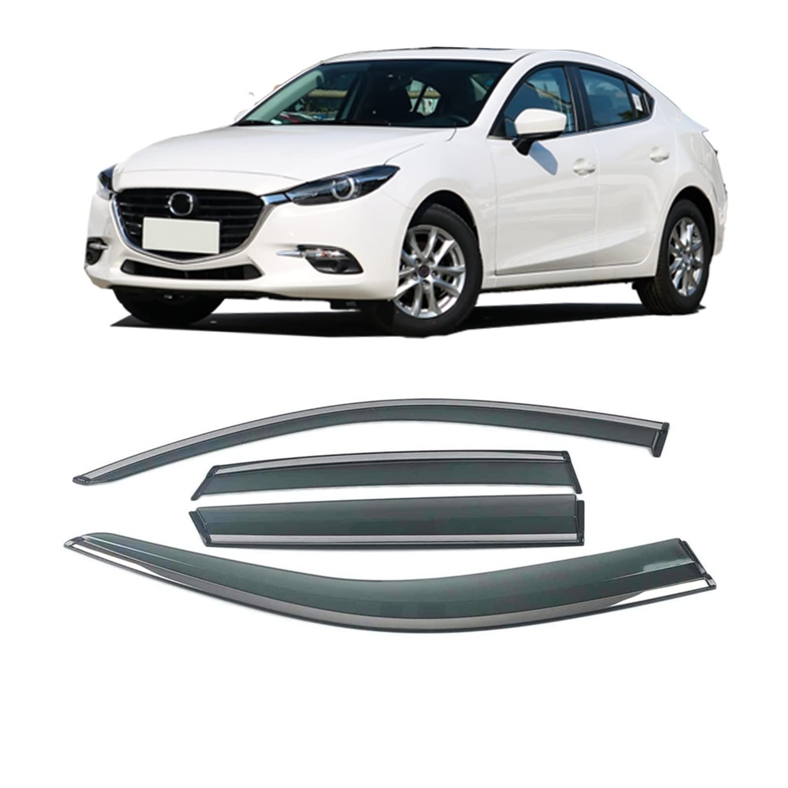 Car Window Sun Rain Shade Visors Shield Shelter Protector Cover Trim Compatible With MAZDA 6 2 3 ATENZA Sedan CX-5 CX-3 CX-7(For 3 2014-2019) von VQJRZKPMX