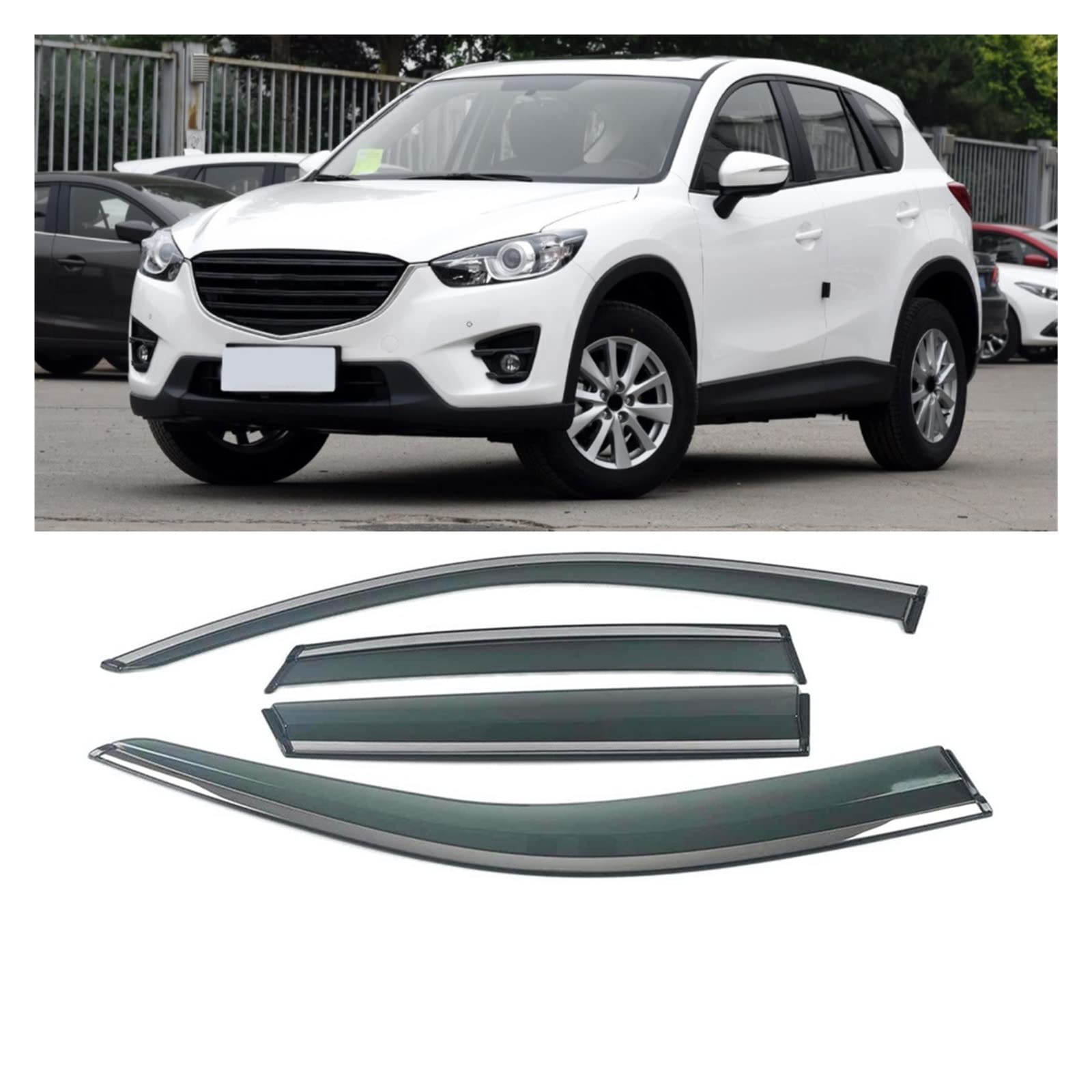 Car Window Sun Rain Shade Visors Shield Shelter Protector Cover Trim Compatible With MAZDA 6 2 3 ATENZA Sedan CX-5 CX-3 CX-7(For CX-3 2013-2016) von VQJRZKPMX