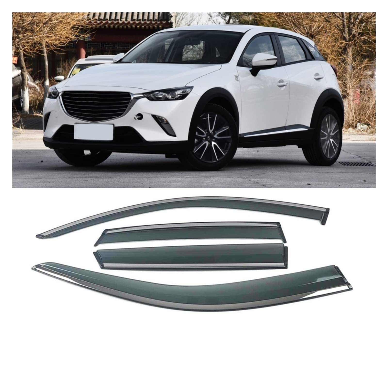 Car Window Sun Rain Shade Visors Shield Shelter Protector Cover Trim Compatible With MAZDA 6 2 3 ATENZA Sedan CX-5 CX-3 CX-7(For CX-3 2016-2019) von VQJRZKPMX