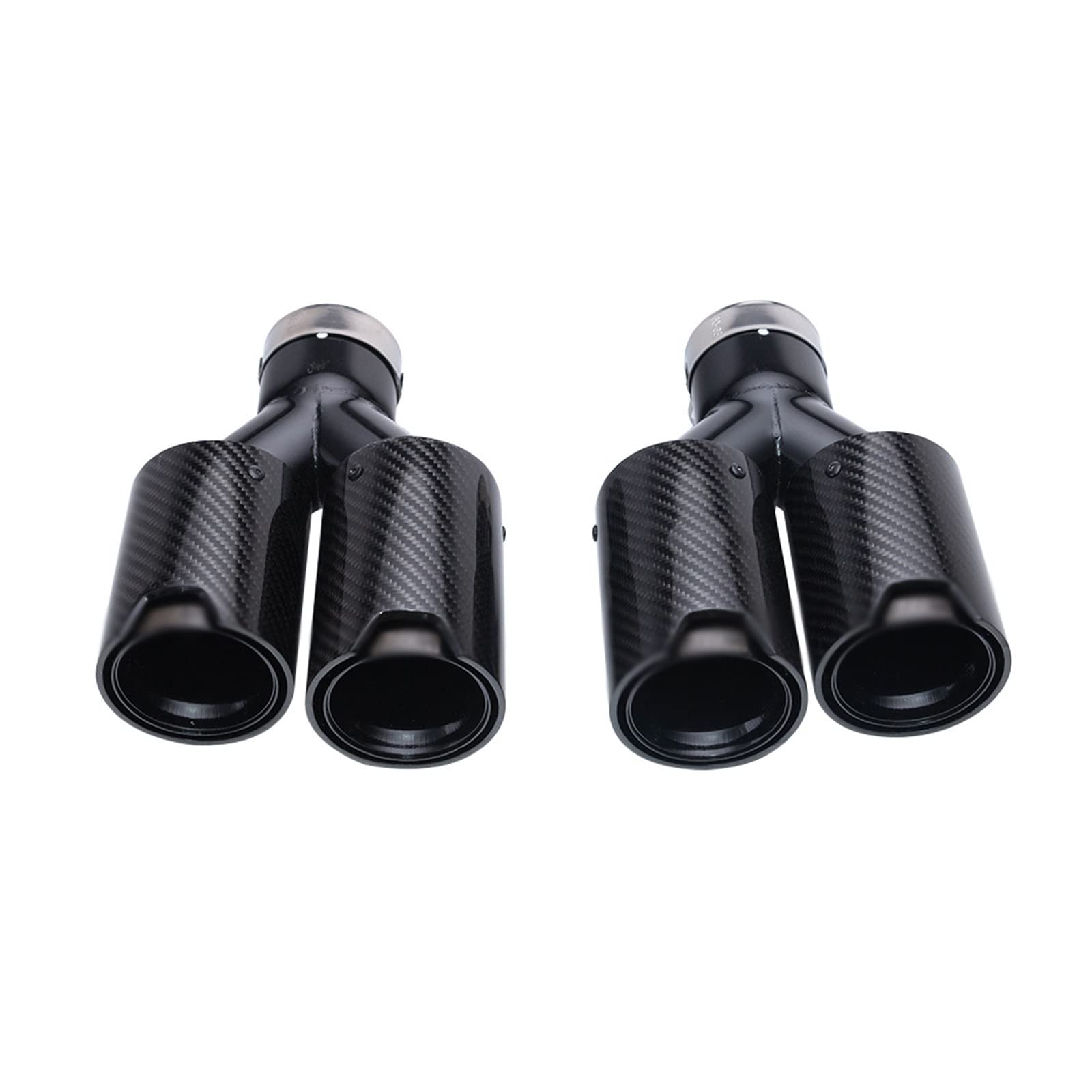 Carbon Fiber Car Exhaust Tip Interface 63 mm Dual Outlet Auto Muffler Tail Pipe Black Stainless Steel Car Modifikation Zubehör (Typ 1 links) von VQJRZKPMX