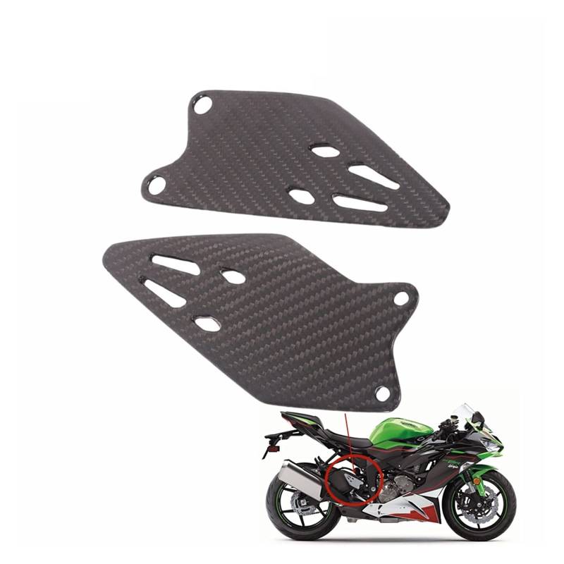 Compatible With Kawasaki ZX-6R ZX6R 2019 2020 2021 22 Carbon Fiber Motorcycle Heel Guard Rearset Plate Foot Peg Overlay Gloss(Gloss) von VQJRZKPMX