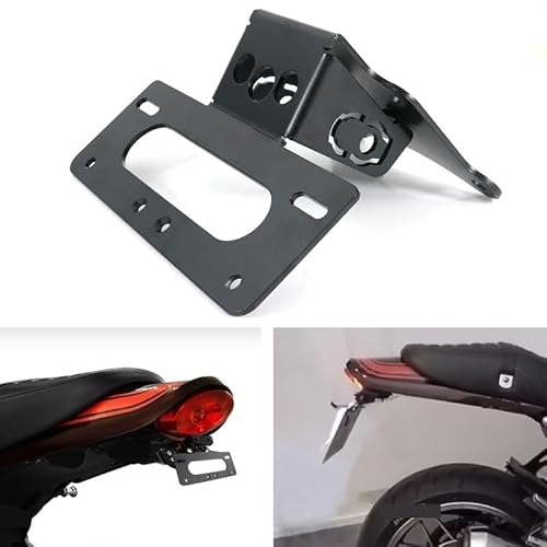 Hinten Schwanz Tidy Kotflügel Eliminator Kit Nummernschild Halter Halterung Schwarz Kompatibel mit Kawasaki Z900 RS 2018-2021 2022 von VQJRZKPMX