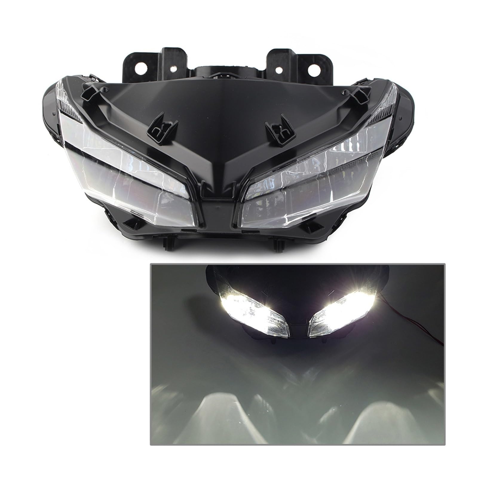 Motorbike Front Headlight Assembly Headlamp Replacement Compatible With CBR500 2016-2022 & CBR650R 2019 2020 2021 2022(White) von VQJRZKPMX