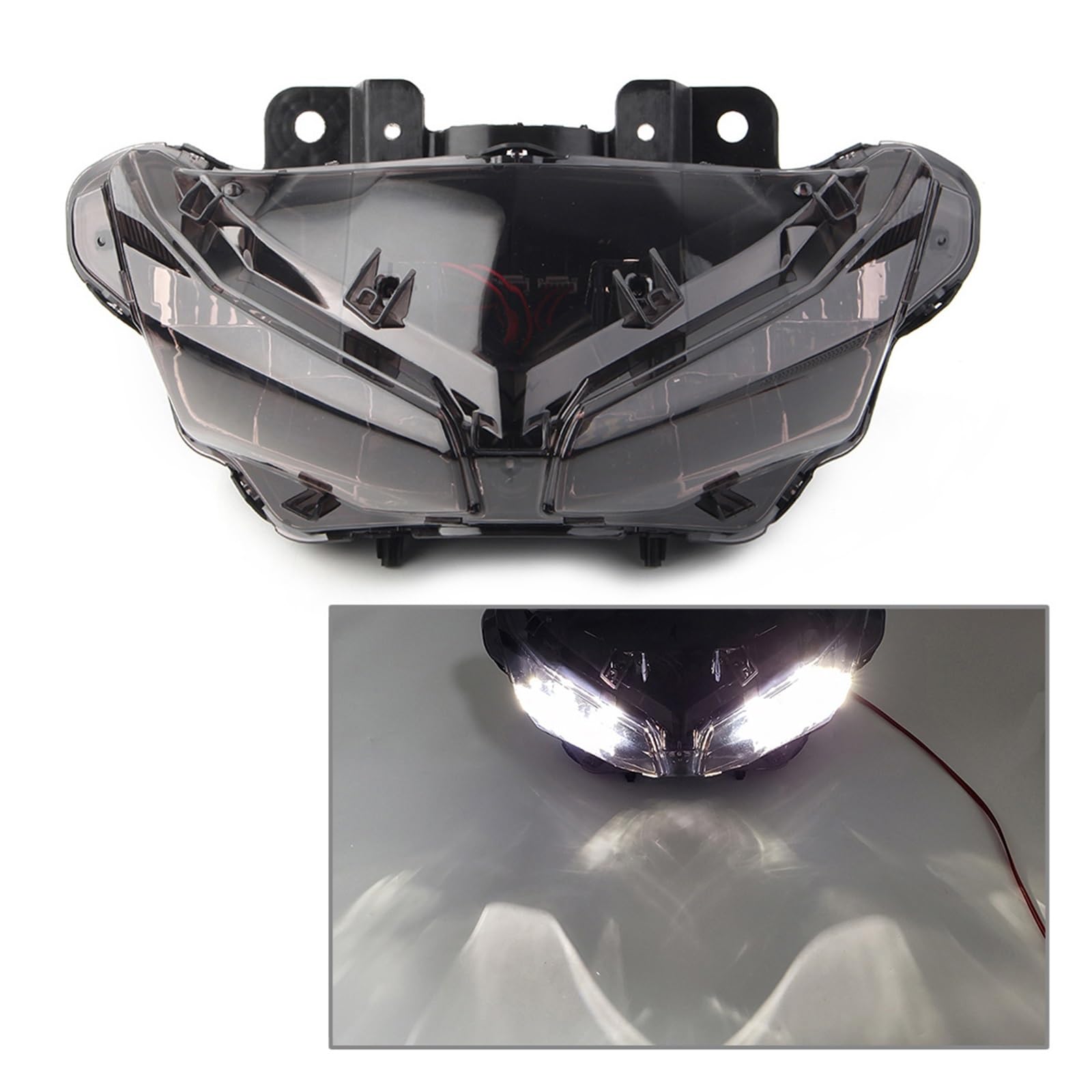 Motorcycle Front Headlight Assembly Headlamp Replacement Compatible with CBR500 2016-2022 & CBR650R 2019 2020 2021 2022(Smoken) von VQJRZKPMX