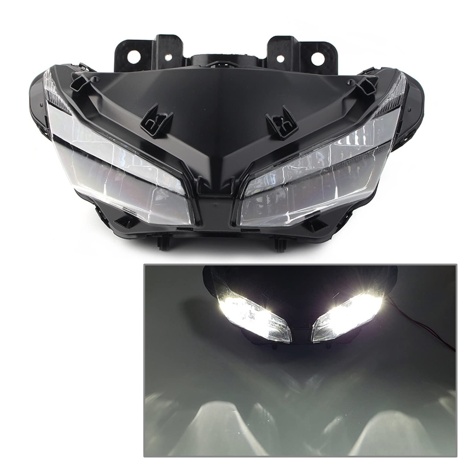 Motorcycle Front Headlight Assembly Headlamp Replacement Compatible with CBR500 2016-2022 & CBR650R 2019 2020 2021 2022(White) von VQJRZKPMX