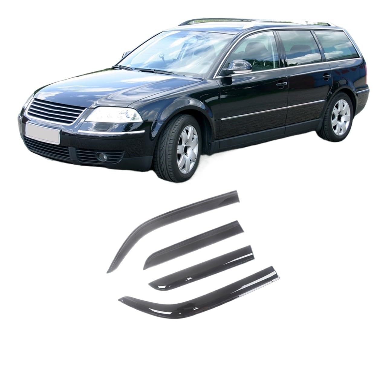 Side Wind Deflectors Black Rain Guard Door Vent Shades Dark Smoke Ventvisor Window Visors Compatible With VW Passat B7(For B5 97-05 VARIANT) von VQJRZKPMX