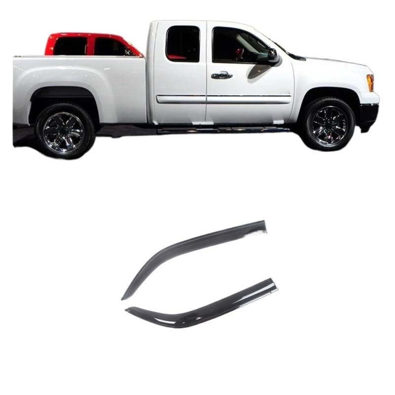 Side Window Wind Deflectors Visors Black Rain Guard Door Visor Vent Shades Dark Smoke Ventvisor Compatible With GMC Sierra 1500 2007-2013(For 07-13 Extended) von VQJRZKPMX